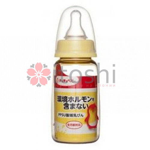 Пластиковая бутылочка для кормления с силиконовой соской (с узким горлышком) Chu Chu Baby