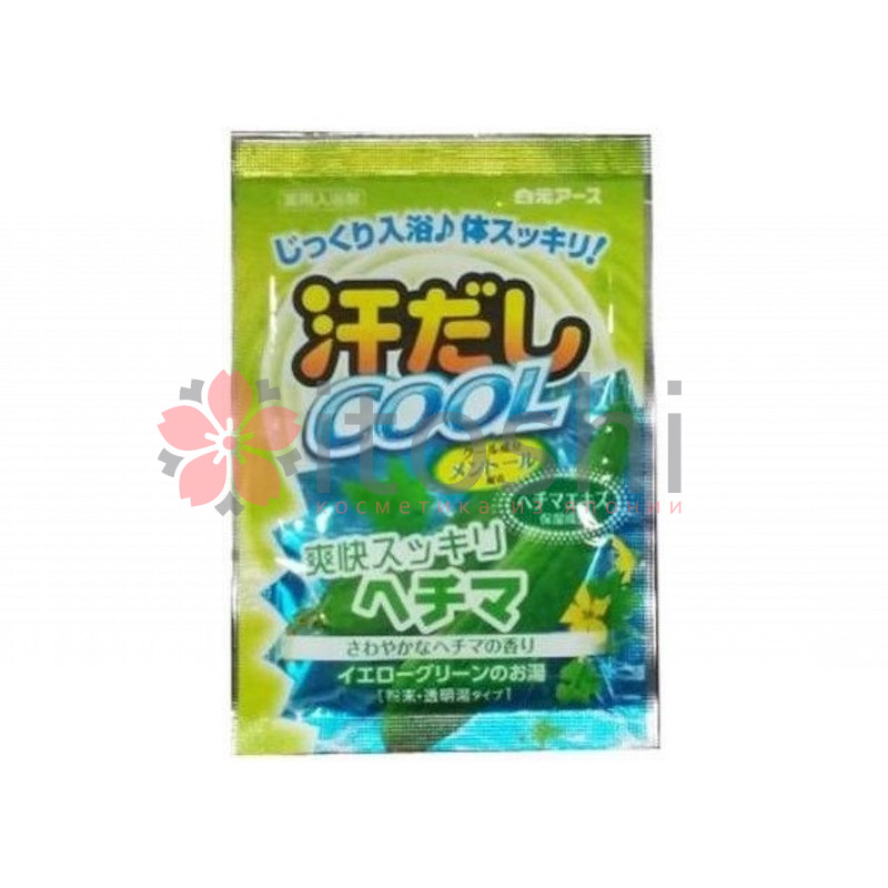 Освежающая соль для ванны с экстрактом люффы, Hakugen Earth Asedashi COOL 