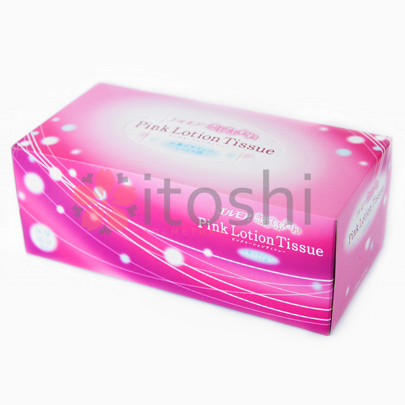 Бумажные розовые двухслойные салфетки с коэнзимом Q10 Kami Shodji ELLEMOI Pink 