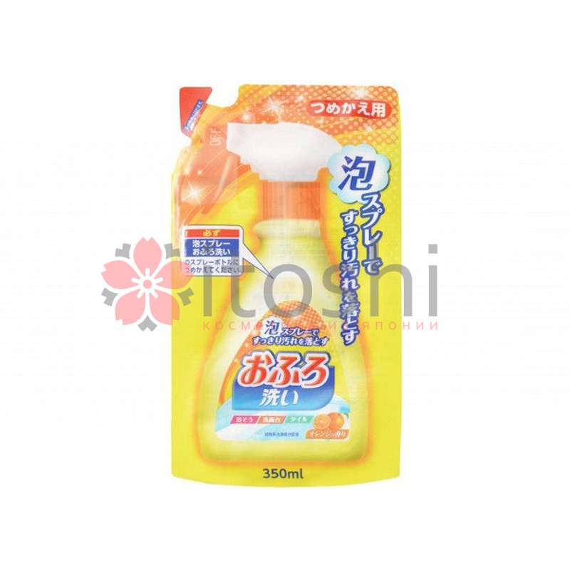 Чистящая спрей-пена для ванны Nihon Detergent (с антибактериальным эффектом и апельсиновым маслом), (запасной блок)