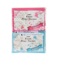 Бумажные двухслойные салфетки (платочки) с шелком Kami Shodji ELLEMOI Kinubi Print Tissues 